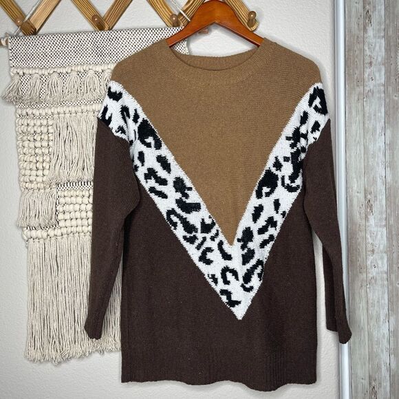 Leopard Color-Block Sweater - Picture 1 of 5